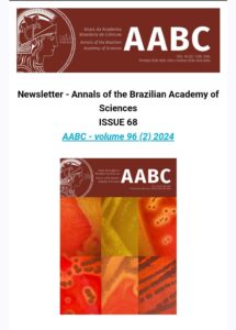 Capa da edição da revista 'Anais da Academia Brasileira de Ciências', destacando o artigo de Carla F. Miguel e Christiane Curi sobre a substituição de sangue de ovelhas por sangue humano em meios de cultura microbiológicos.